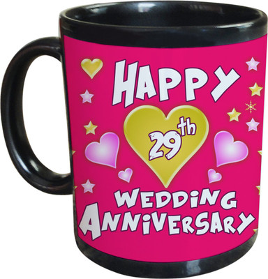 55% OFF on SajawatHomes 29th Wedding Anniversary Coffee Ceramic Mug 350 ml
