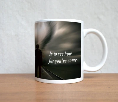 60% OFF on StyBuzz Couple Walking on Road Quote Porcelain Mug 300 ml