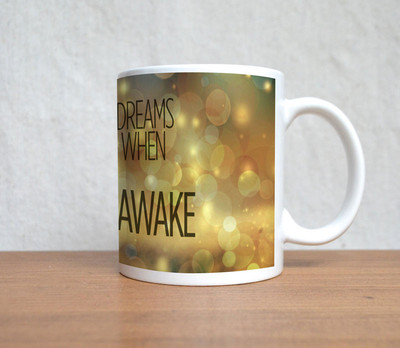 60% OFF on StyBuzz Dream Quote Golden Ceramic Mug 300 ml