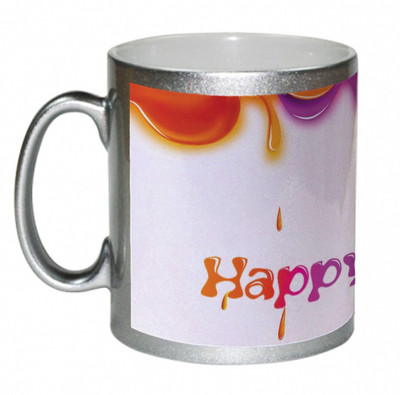 67% OFF on AMY Color Droping Happy Holi Message Ceramic Mug 325 ml