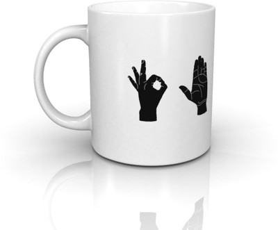 32% OFF on Seven Rays Hand Signs Ceramic Mug 350 ml 32% OFF on Seven Rays Hand Signs Ceramic Mug 350 ml