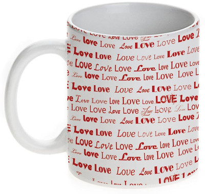 63% OFF on Mugwala Ceramic Romantic White Love Valentine Plain Ceramic Mug 330 ml