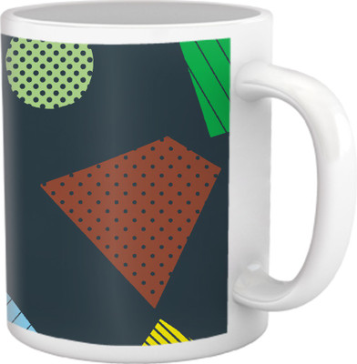 75% OFF on Tiedribbons Shy Shine_Geometric Multicolor_ Abstract Pattern Ceramic Mug 325 ml