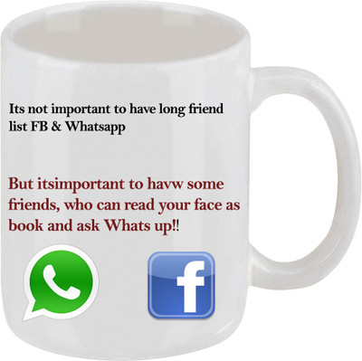 16% OFF on Ellicon Fb And Whatsapp Funny Coffee Mug Ceramic Mug