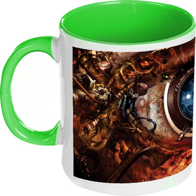 58% OFF on AMY Steampunk Eye Inside Green Coffee Ceramic Mug 325 ml
