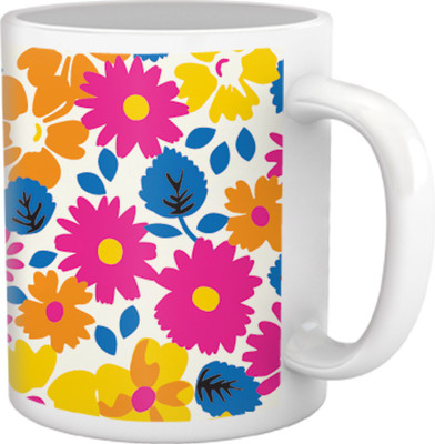 66% OFF on Tiedribbons Shy Shine_Geometric Multicolor_ Dense Flower Pattern Ceramic Mug 325 ml