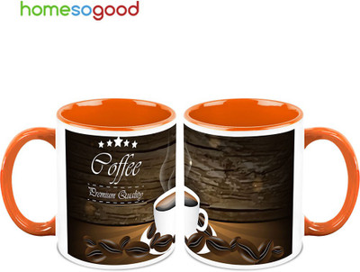 37% OFF on HomeSoGood Have Coffee When Lonely QTY 2 Ceramic Mug 325 ml, Pack of 2