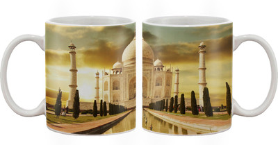 15% OFF on Artifa Taj Mahal Porcelain, Ceramic Mug 350 ml