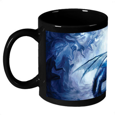 70% OFF on AMY 3D Dark Fantasy Dragon with Angles Coffee Ceramic Mug 325 ml