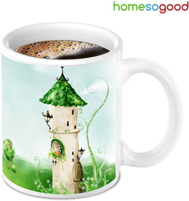 41% OFF on Homesogood Beautiful Small Village Coffee Ceramic Mug 280 ml