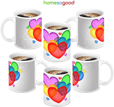 49% OFF on Homesogood Affection In Hearts Ceramic Mug 280 ml, Pack of 6 49% OFF on Homesogood Affection In Hearts Ceramic Mug 280 ml, Pack of 6