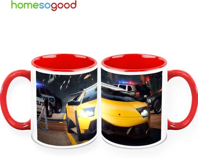 37% OFF on HomeSoGood Ultimate Yellow Lamborghini QTY 2 Ceramic Mug 325 ml, Pack of 2
