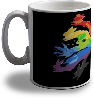 Artifa Colorful Rabbits Prism Porcelain, Ceramic Mug 350 ml