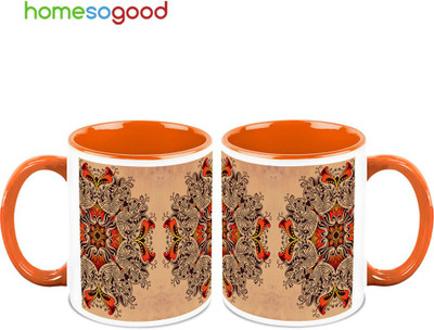 37% OFF on HomeSoGood Art On Palace's Wall 2 Mugs Ceramic Mug 325 ml, Pack of 2