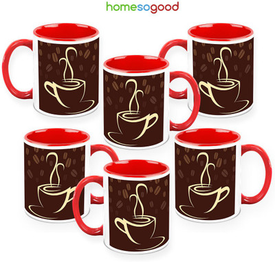 41% OFF on HomeSoGood Coffee Mug With Beans QTY 6 Ceramic Mug 325 ml, Pack of 6 41% OFF on HomeSoGood Coffee Mug With Beans QTY 6 Ceramic Mug 325 ml, Pack of 6