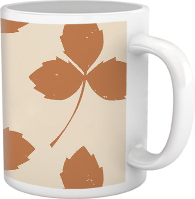 50% OFF on Tiedribbons Shy Shine_Geometric Multicolor_ Tri leaf Pattern Ceramic Mug 325 ml