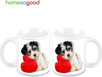 45% OFF on Homesogood A Cute Puppy Pack Of 2 Ceramic Mug 325 ml, Pack of 2 45% OFF on Homesogood A Cute Puppy Pack Of 2 Ceramic Mug 325 ml, Pack of 2