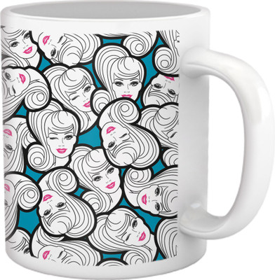 60% OFF on Tiedribbons Pure Vanity_Tru Concept_ Barbie Facecs Pattern Ceramic Mug 325 ml