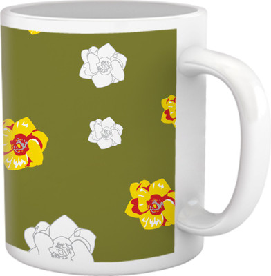 50% OFF on Tiedribbons High Tea_Geometric Toned_Seprate Floral Pattern Ceramic Mug 325 ml