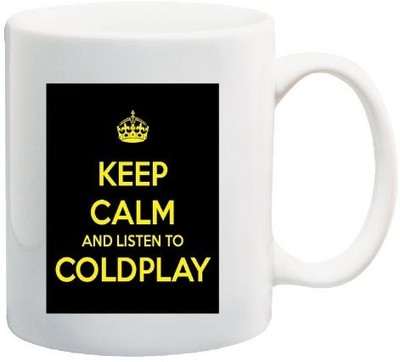 40% OFF on Teeskart Keep Calm And Listen To Coldplay Porcelain Mug 300 ml