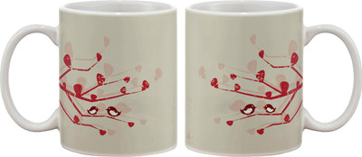 15% OFF on Artifa Birds Talk Porcelain, Ceramic Mug 350 ml