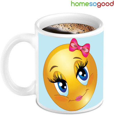 41% OFF on Homesogood Beautiful Smiley On The Coffee Ceramic Mug 280 ml