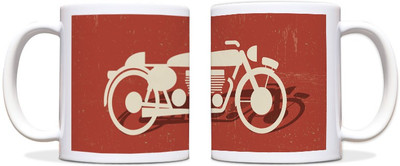 54% OFF on ShopMantra Retro Motorcycle Black Ceramic Mug 300 ml