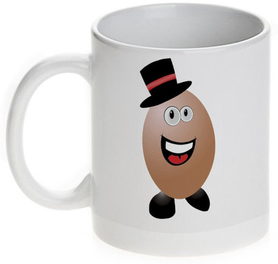 63% OFF on Mugwala Laughing Desi Egg Man Funny Ceramic Mug 359 ml