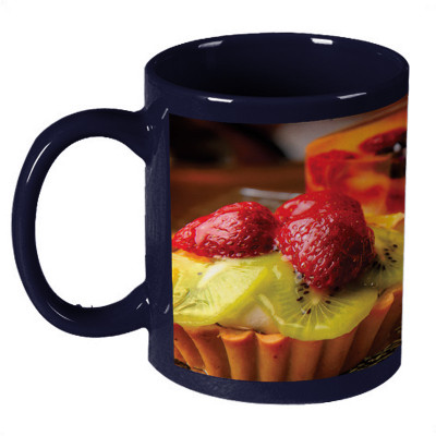 56% OFF on Amy Desserts Sweet Tooth Dark Blue Ceramic Mug 330 ml