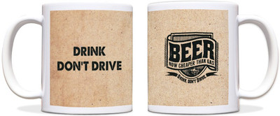 54% OFF on ShopMantra Drink Don'T Drive Sign Black Ceramic Mug 300 ml
