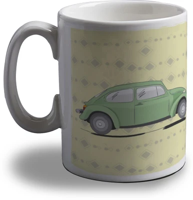 15% OFF on Artifa Green Vintage Car Amg0913 Porcelain, Ceramic Mug 350 ml