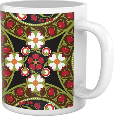 50% OFF on Tiedribbons Pure Vanity_Tru Concept_Dual Designer Pattern Ceramic Mug 325 ml