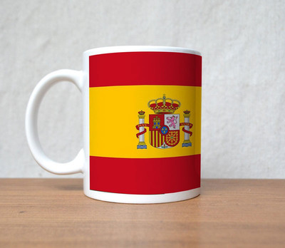 60% OFF on StyBuzz Spain National Flag Porcelain Mug 300 ml