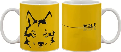15% OFF on Artifa Wolf Yellow Art Porcelain, Ceramic Mug 350 ml