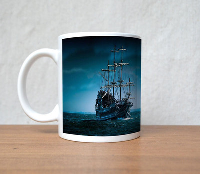 50% OFF on StyBuzz Pirate Ship in Night Porcelain Mug 300 ml
