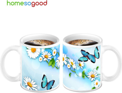 45% OFF on HomeSoGood Lovely Butterfly's Blossom Ceramic Mug 280 ml, Pack of 2 45% OFF on HomeSoGood Lovely Butterfly's Blossom Ceramic Mug 280 ml, Pack of 2