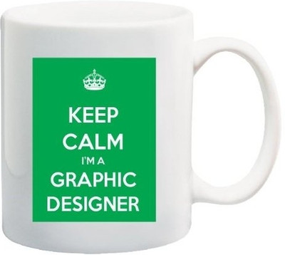 40% OFF on Teeskart Keep Calm Im A Graphic Designer Porcelain Mug 300 ml