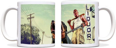 60% OFF on ShopMantra GTA Dog Black Ceramic Mug 300 ml