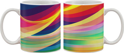 Artifa Colourful Waves Porcelain, Ceramic Mug 350 ml Artifa Colourful Waves Porcelain, Ceramic Mug 350 ml