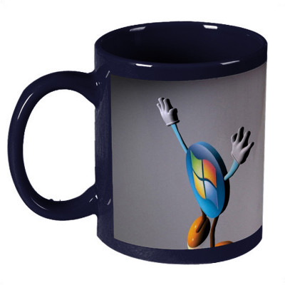 68% OFF on Amy Linux Windows Dark Blue Ceramic Mug 330 ml