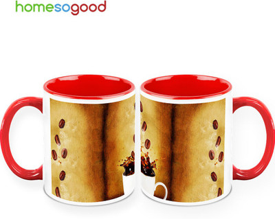 37% OFF on HomeSoGood Coffee Beans In Coffee QTY 2 Ceramic Mug 325 ml, Pack of 2 37% OFF on HomeSoGood Coffee Beans In Coffee QTY 2 Ceramic Mug 325 ml, Pack of 2