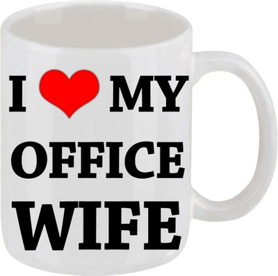 16% OFF on Ellicon I Love My Office Wife Ceramic Mug