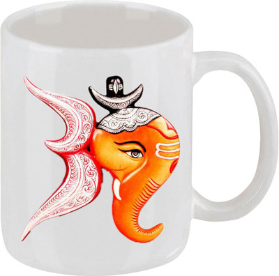 28% OFF on Ellicon D99 Om Ganesh Ceramic Mug 325 ml