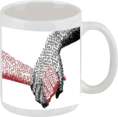 16% OFF on Ellicon Love Couple Hand Coffee Mug Ceramic Mug