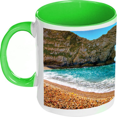 58% OFF on AMY Durdle Door Sea Inside Green Coffee Ceramic Mug 325 ml