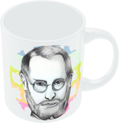 7% OFF on PosterGuy Steve Jobs Colourful Apple Sketch Circular Ceramic Mug 300 ml