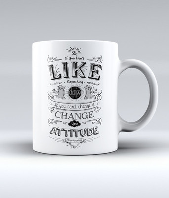 12% OFF on Lab No. 4 If You Don'T Like Something, Change It.- Mary Engelbreit Quote Ceramic Mug 350 ml