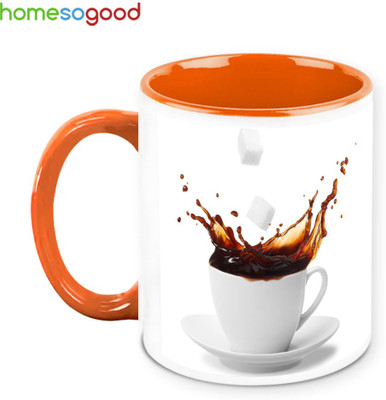 HomeSoGood Drink Coffee Be Happy Ceramic Mug 325 ml HomeSoGood Drink Coffee Be Happy Ceramic Mug 325 ml