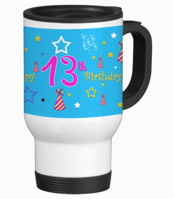 52% OFF on SajawatHomes 13th Happy Birthday White Travel Stainless Steel Mug 600 ml