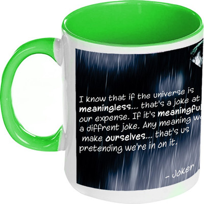 58% OFF on AMY Meaningless Universe Inside Green Coffee Ceramic Mug 325 ml